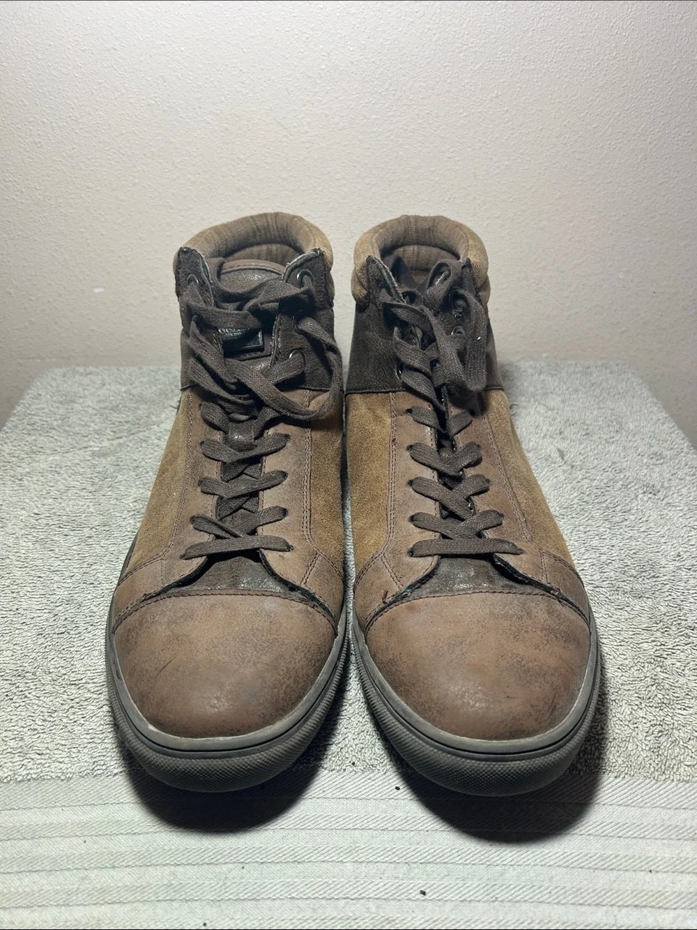 Guess Men's Brown High-Top Casual Sneakers